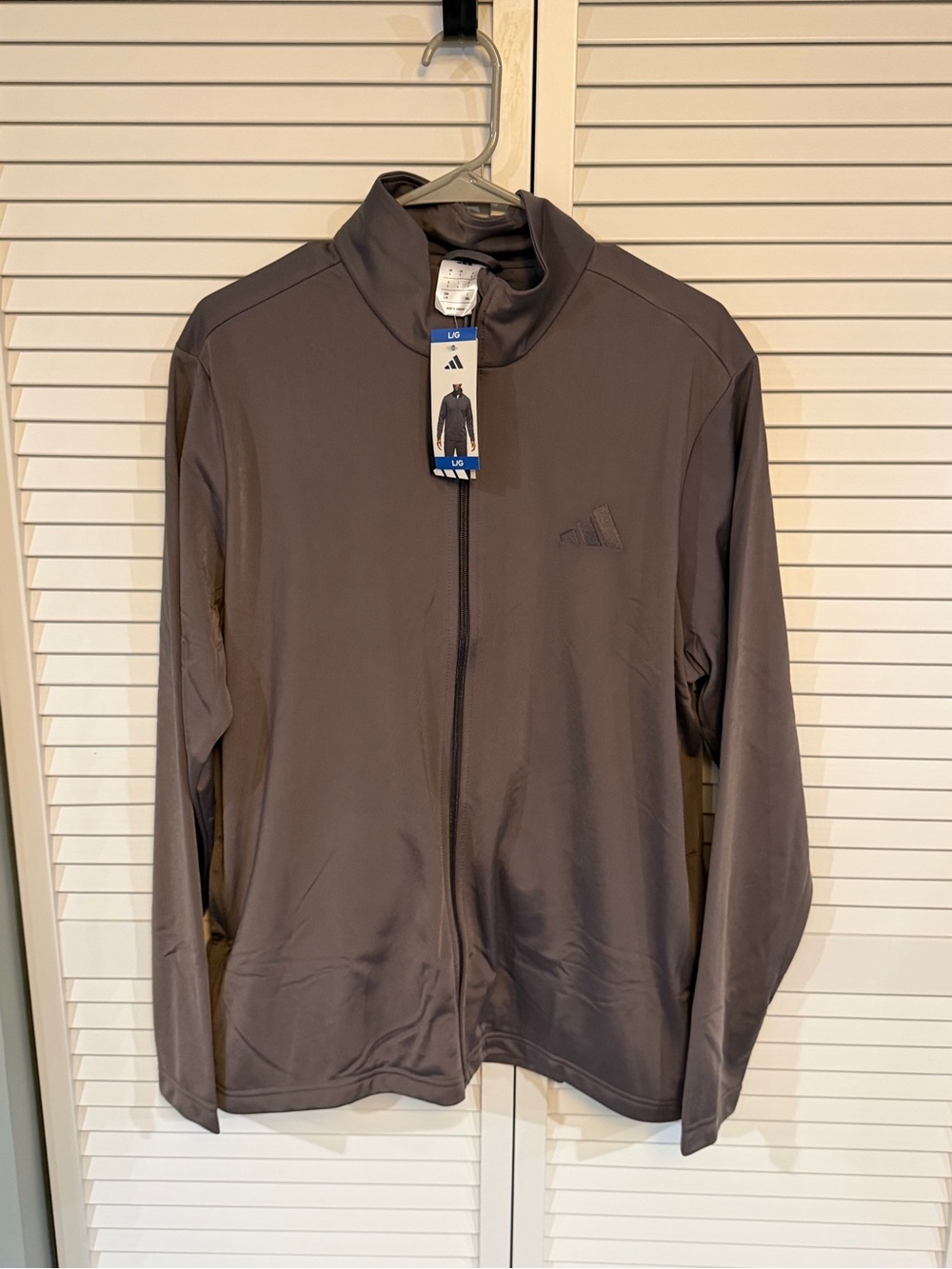 adidas Men's Gray Full-Zip Performance Track Jacket